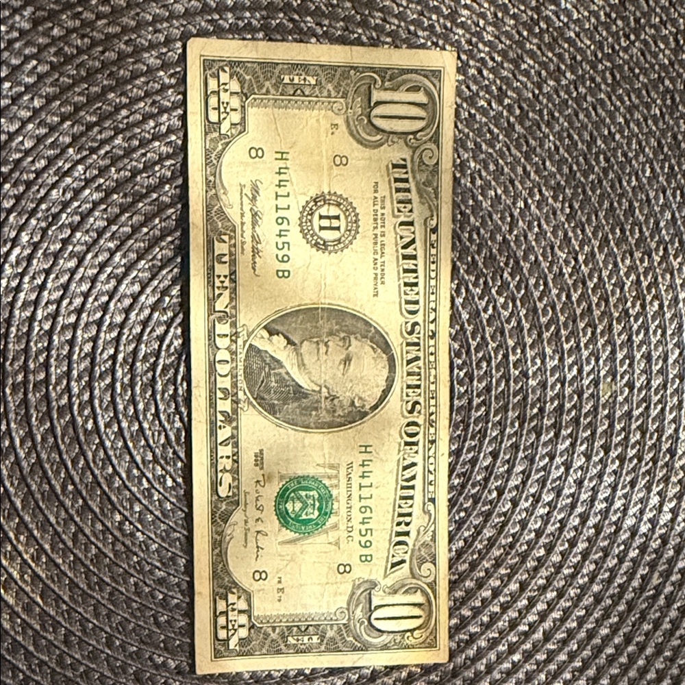 Vintage Ten Dollar Bill